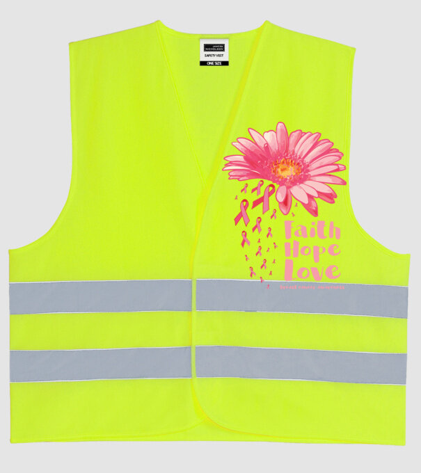 Gerbera faith hope love model galben neon pe tricou