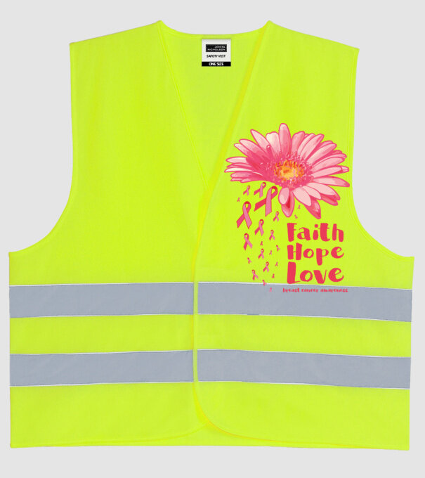 Gerbera faith hope love model galben neon pe tricou