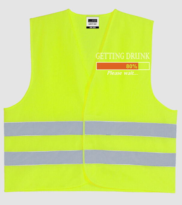 Getting drunk model galben neon pe tricou