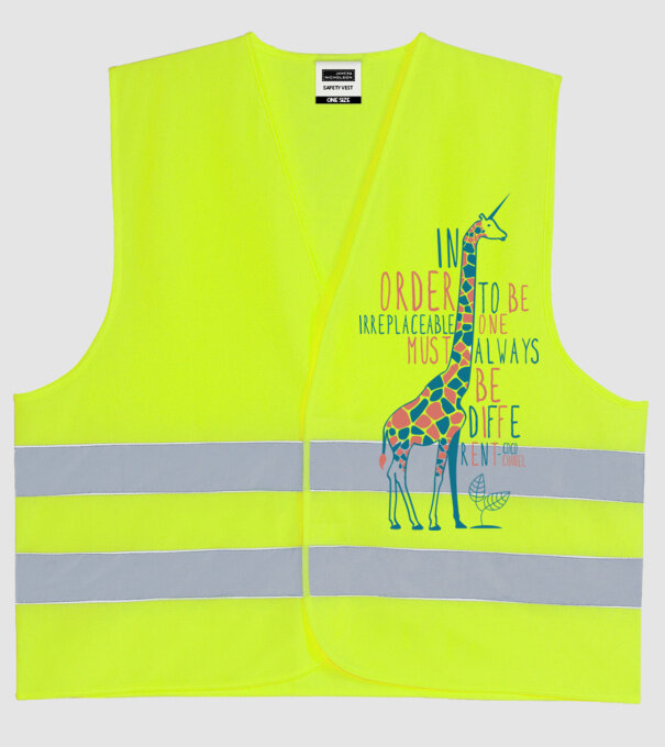 Giraffe model galben neon pe tricou