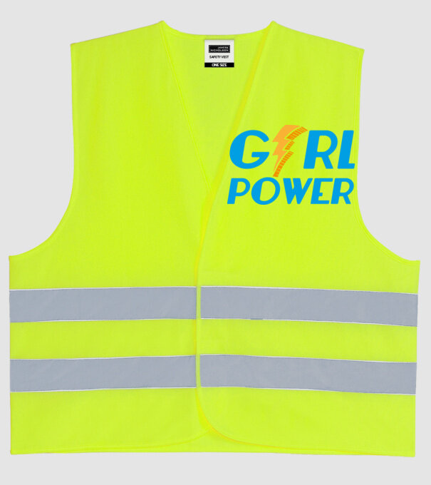 GirlPower model galben neon pe tricou