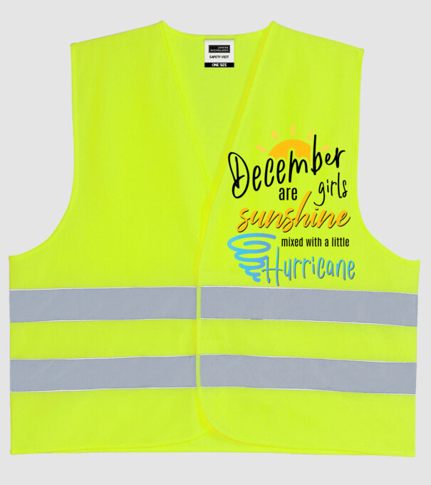 December Girls are Sunshine mixed with a little Hurricane model galben neon pe tricou