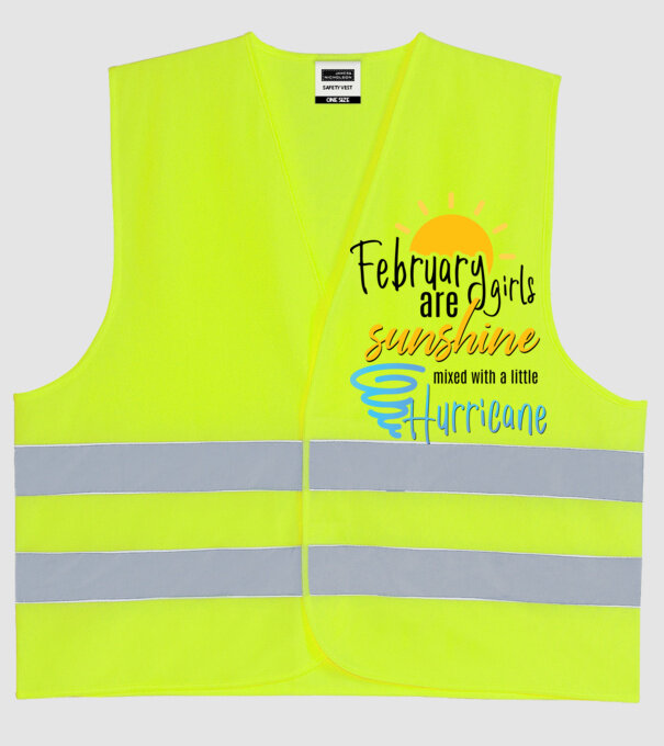 February Girls are Sunshine mixed with a little Hurricane model galben neon pe tricou