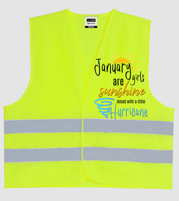 January Girls are Sunshine mixed with a little Hurricane model galben neon pe tricou