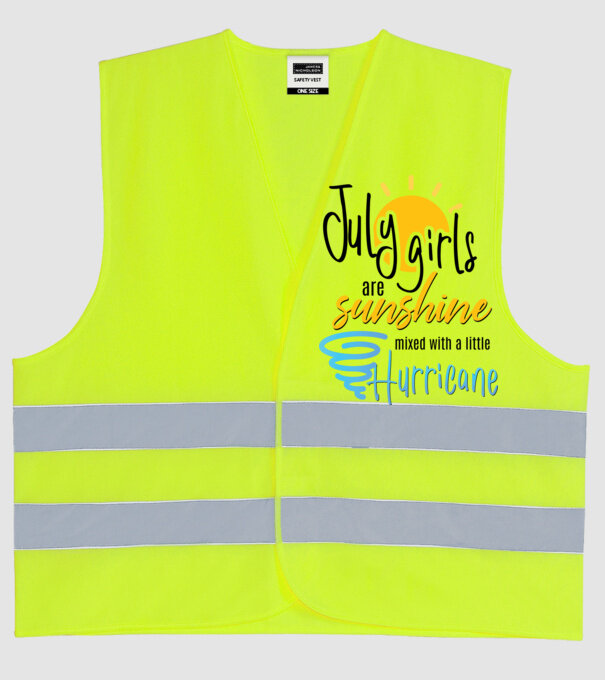 July Girls are Sunshine mixed with a little Hurricane model galben neon pe tricou