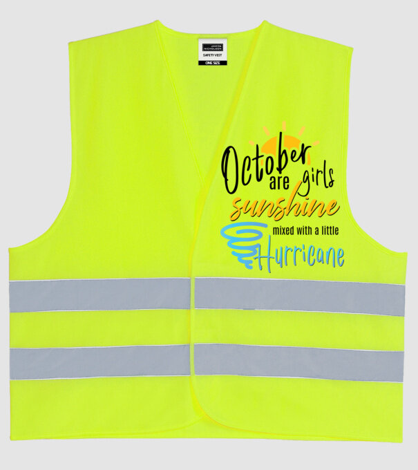 October Girls are Sunshine mixed with a little Hurricane model galben neon pe tricou
