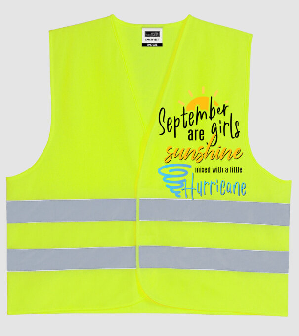 September Girls are Sunshine mixed with a little Hurricane model galben neon pe tricou
