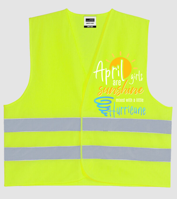 April Girls are Sunshine mixed with a little Hurricane model galben neon pe tricou