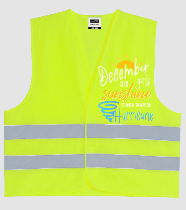 December Girls are Sunshine mixed with a little Hurricane model galben neon pe tricou