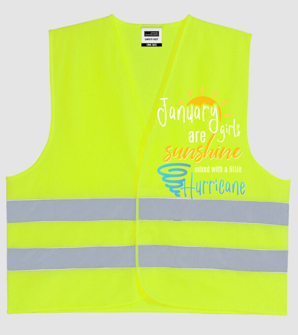 January Girls are Sunshine mixed with a little Hurricane model galben neon pe tricou