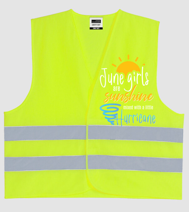 June Girls are Sunshine mixed with a little Hurricane model galben neon pe tricou