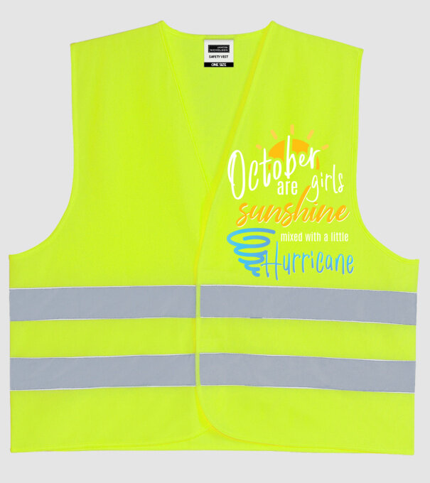 October Girls are Sunshine mixed with a little Hurricane model galben neon pe tricou