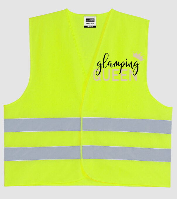 Glamping queen model galben neon pe tricou