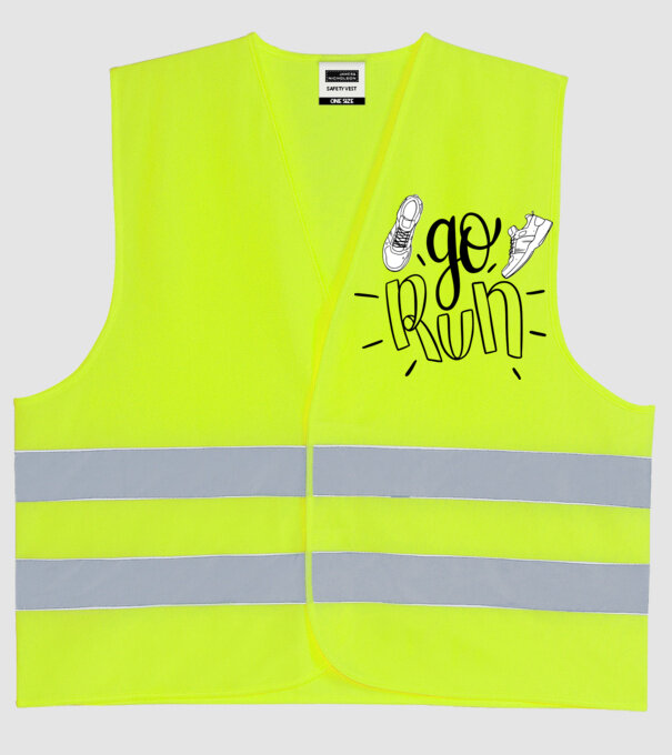 Go run 2c model galben neon pe tricou