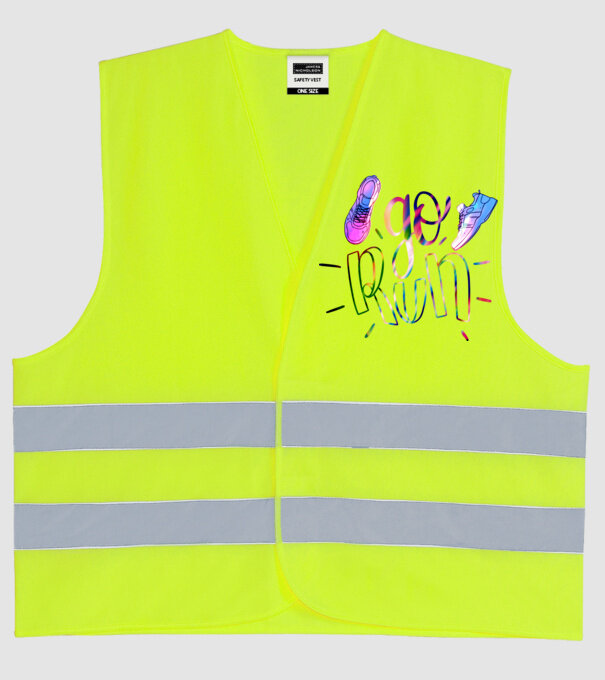 Go run holo model galben neon pe tricou