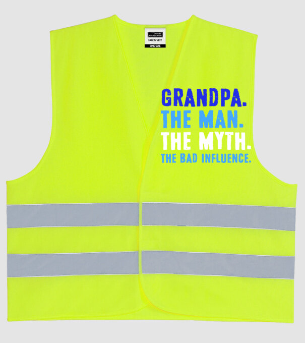 Grandpa, the bad influence model galben neon pe tricou
