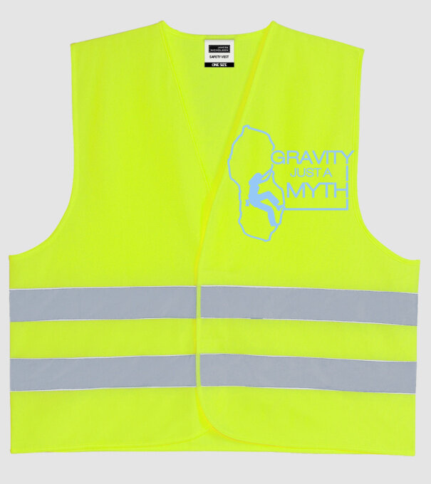 Gravity just a myth model galben neon pe tricou