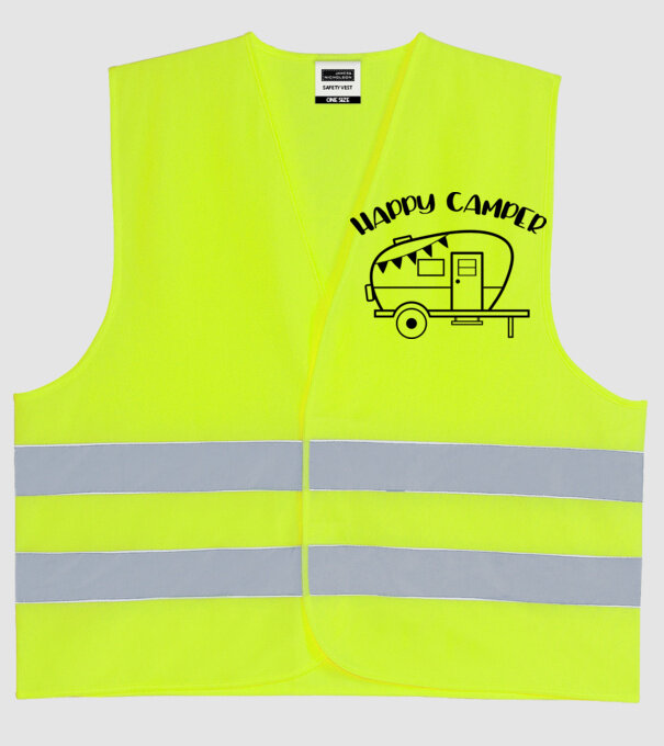 Happy camper model galben neon pe tricou