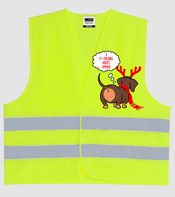 Hate Xmas model galben neon pe tricou
