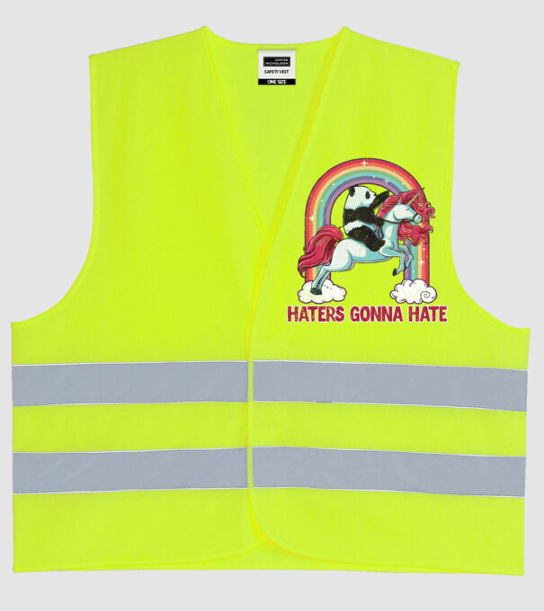 HATERS GONNA HATE model galben neon pe tricou