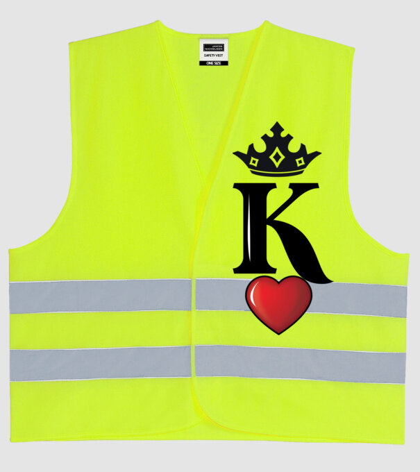 Cuplu HeartKing model galben neon pe tricou