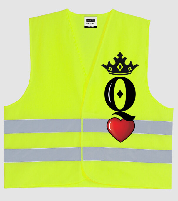 Cuplu HeartQueen model galben neon pe tricou