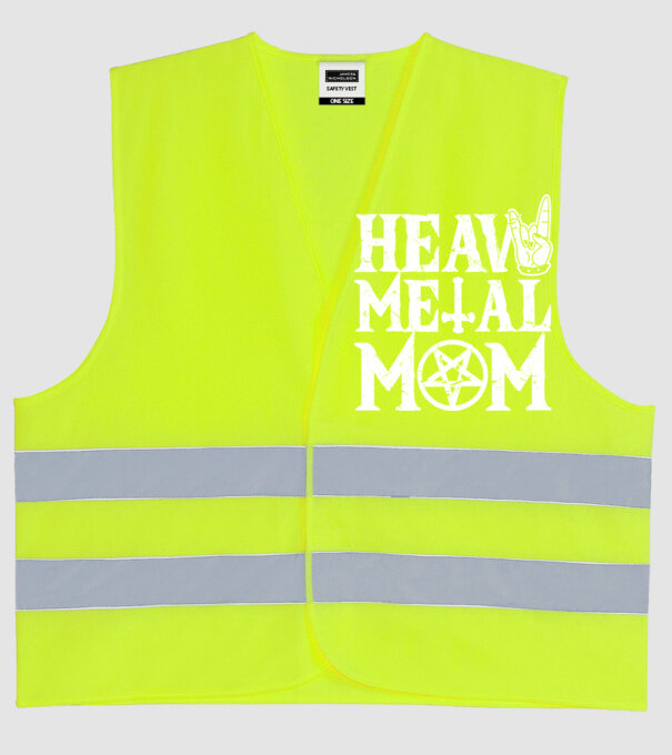 Heavy Metal Mom model galben neon pe tricou
