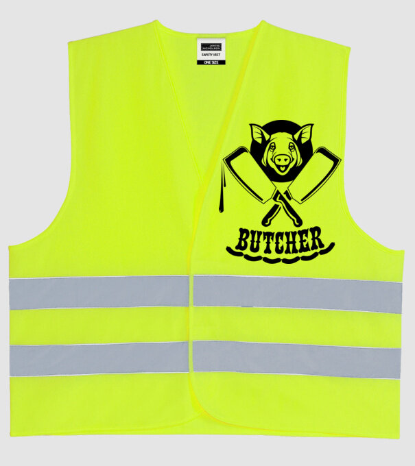 Măcelar model galben neon pe tricou