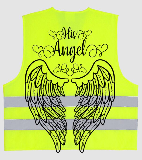 His Angel model galben neon pe tricou
