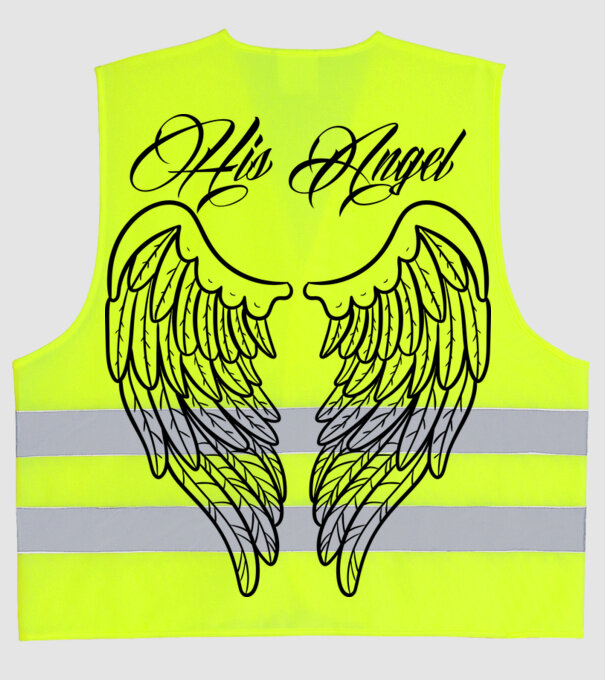 His Angel model galben neon pe tricou