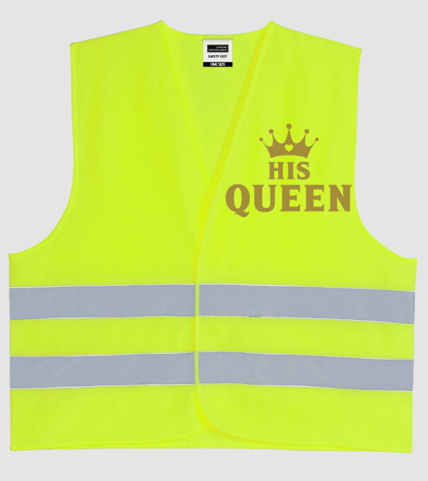 His Queen model galben neon pe tricou
