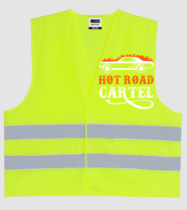 Hot road cartel model galben neon pe tricou
