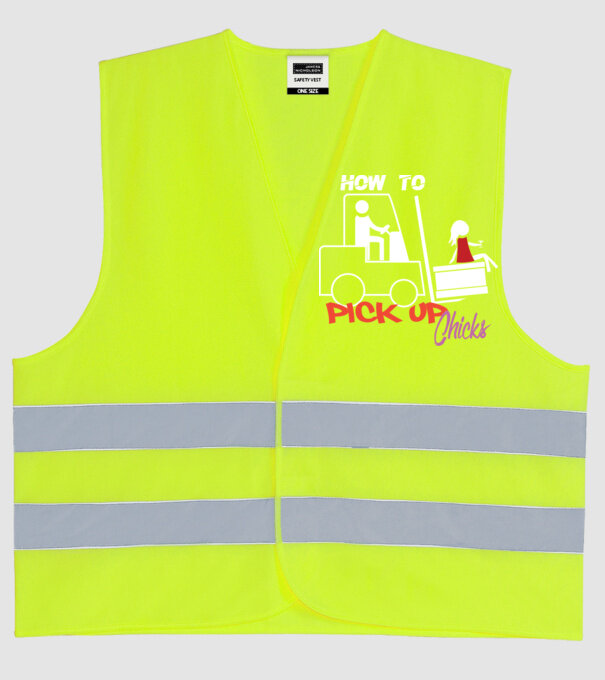 How to Pick up Chicks model galben neon pe tricou
