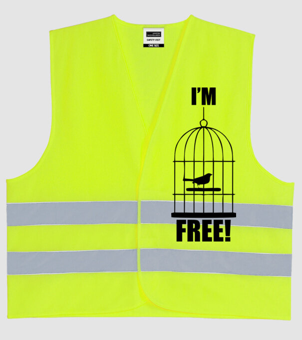 'I''m free' model galben neon pe tricou