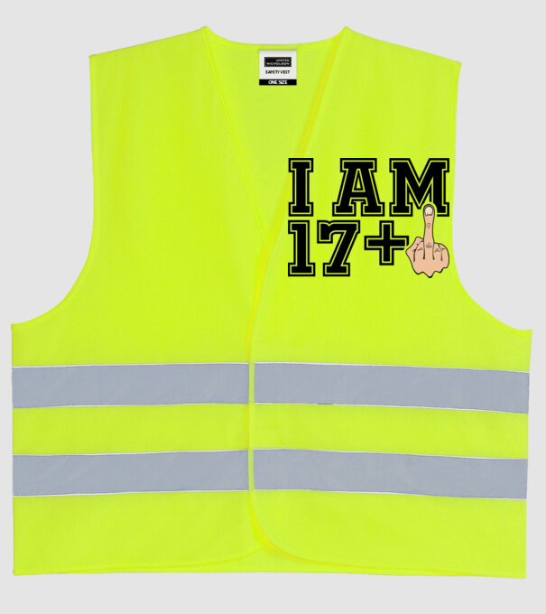 Funny Birthday I am 18 model galben neon pe tricou