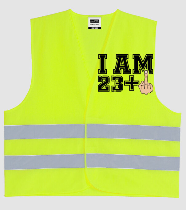 Funny Birthday I am 23 model galben neon pe tricou