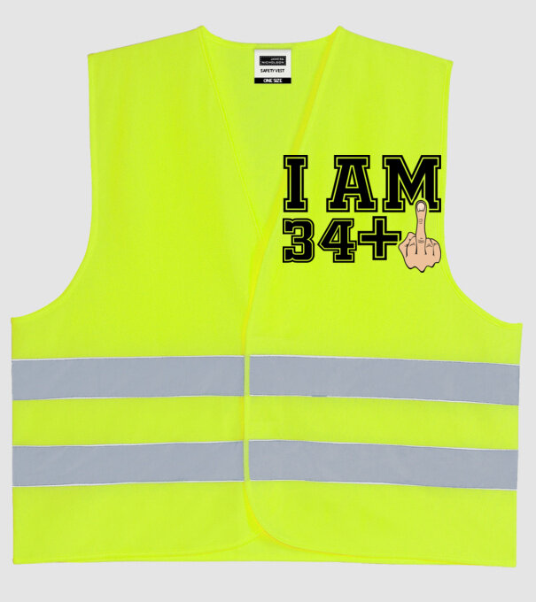 Funny Birthday I am 35 model galben neon pe tricou