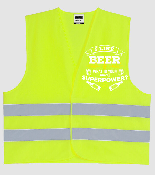 i like beer model galben neon pe tricou