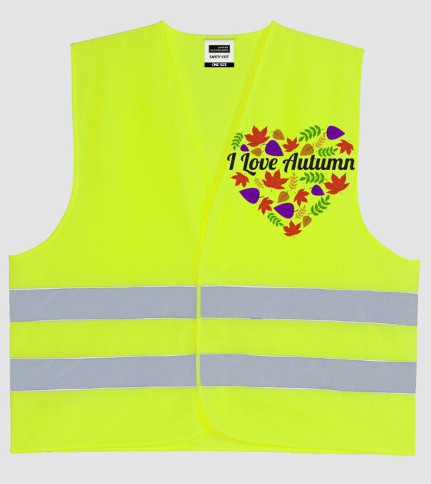 I love autumn model galben neon pe tricou
