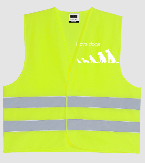 I love dogs model galben neon pe tricou