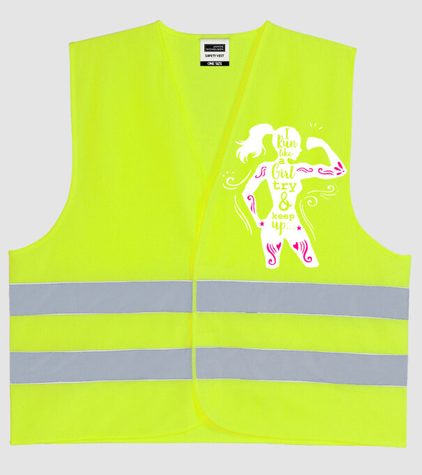 i run like a girl model galben neon pe tricou