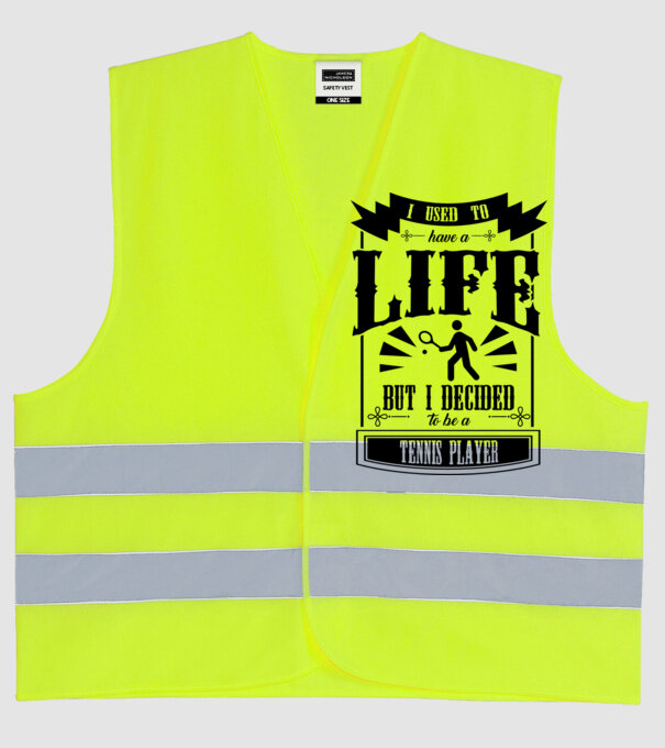 I used to have a life JUCĂTOR TENIS model galben neon pe tricou