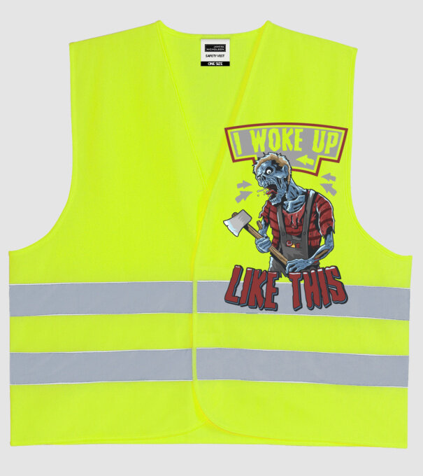 I woke up like this model galben neon pe tricou