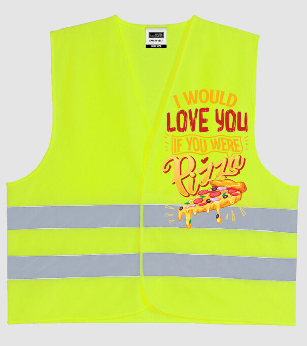 I would love you if you were pizza model galben neon pe tricou