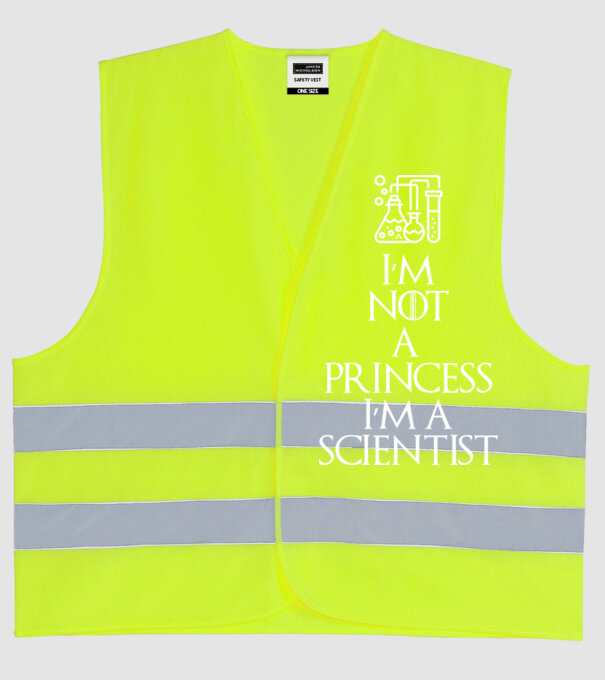 Im not a princess im a scientist model galben neon pe tricou