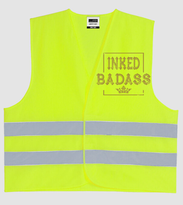 Inked Badass model galben neon pe tricou
