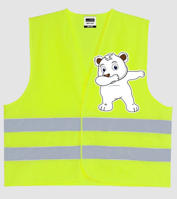 Urs polar DAB model galben neon pe tricou