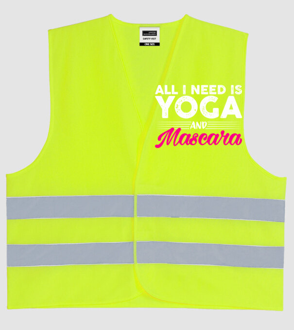 Yoga și mascara model galben neon pe tricou