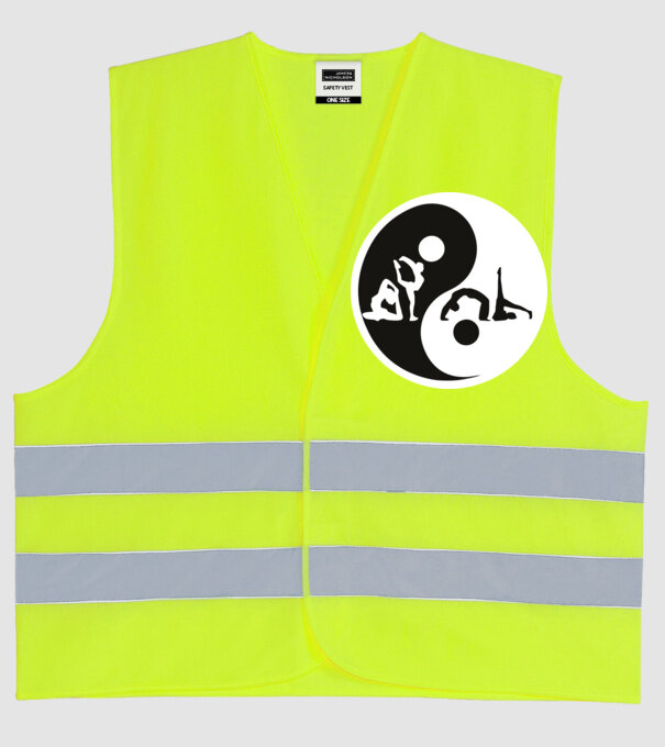 Yoga yin-yang model galben neon pe tricou