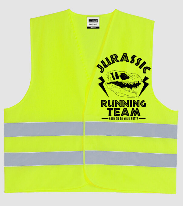 Jurassic running team model galben neon pe tricou